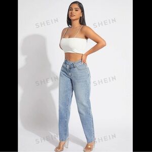 SHEIN Stepped Waist Mom Fit Jeans